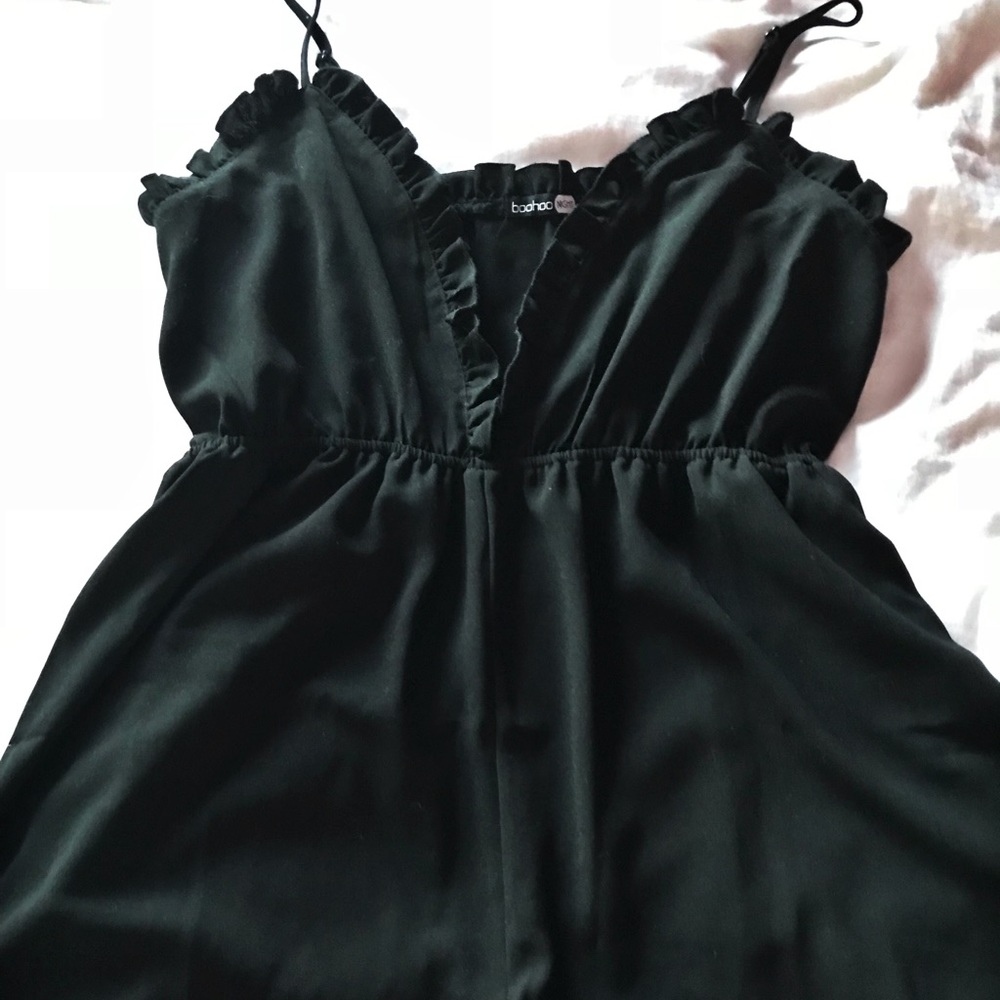 Boohoo spaghetti strap black romper